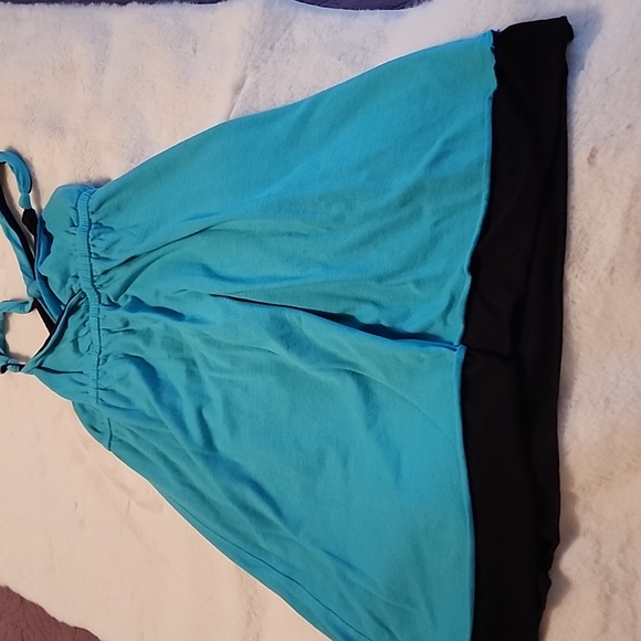 LADIES BLACK & TURQUOISE  REVERSIBLE SUN 👗 DRESS. - Picture 6 of 6